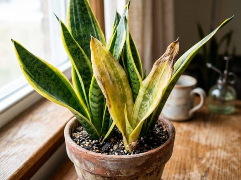 snake plant yellow leaves