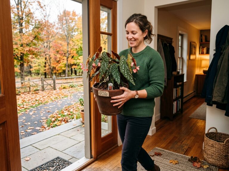 bringing begonias inside for winter